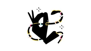 yılan meditasyonu boho renk simgesi canlandırması