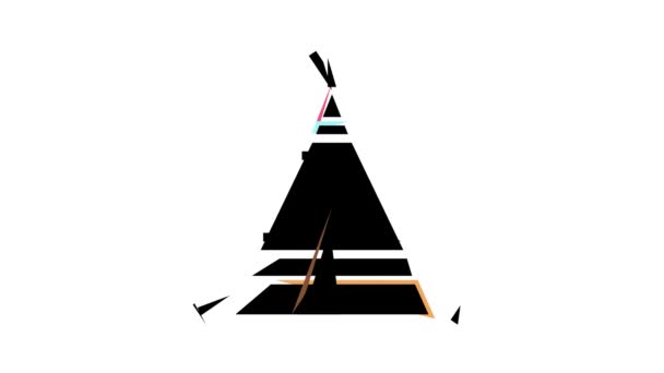 Tipi tepee boho color icon animation — Stock Video