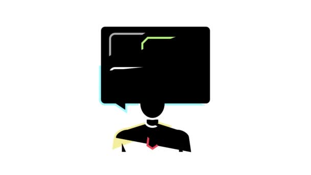 Adviseren van klanten over regelgeving kwesties kleur pictogram animatie — Stockvideo
