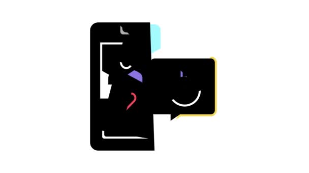 Vriend zoals efemere kleur pictogram animatie — Stockvideo