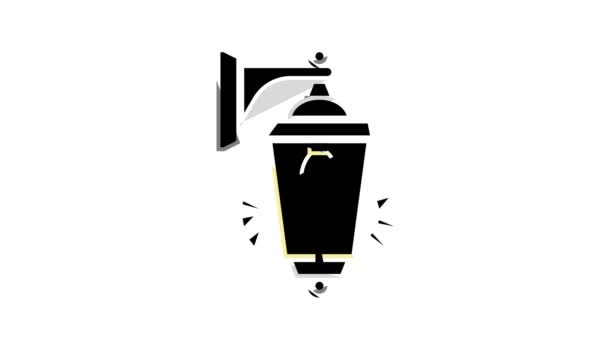 Animace ikon osvětlení lucerny — Stock video