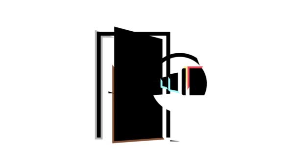 Tür Reparatur Farb-Icon-Animation — Stockvideo