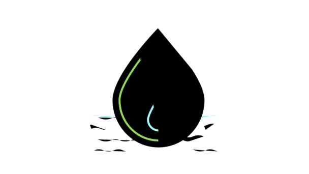 Quality of waste water and surrounding water color icon animation — Stock Video