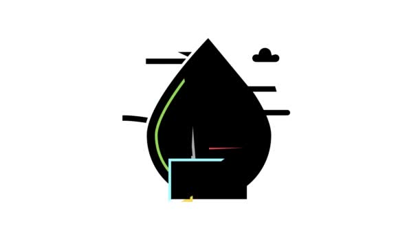 Air emissions and ambient air quality color icon animation — Stock Video