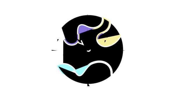 Klok hars kunst kleur pictogram animatie — Stockvideo
