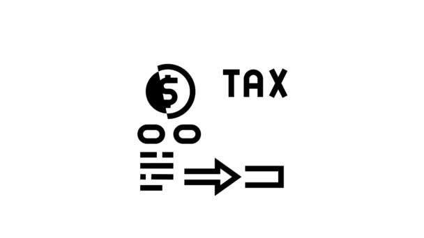 세금 및 요금 선 아이콘 애니메이션의 지불 — 비디오