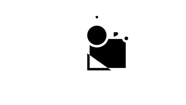 Mensaje efímero línea icono animación — Vídeo de stock