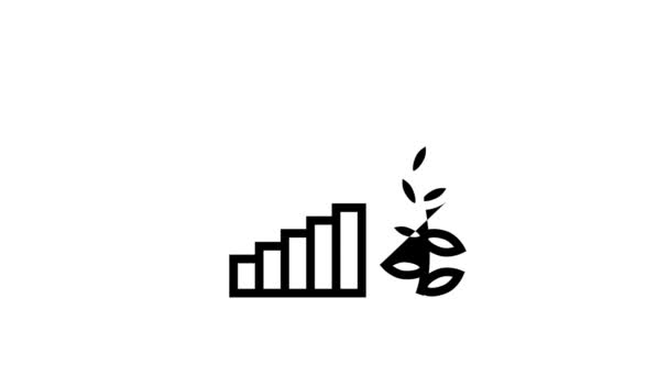 Animazione icona linea di crescita economica — Video Stock