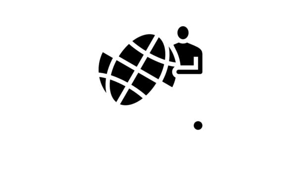 Animace ikon globálního řádku Země — Stock video