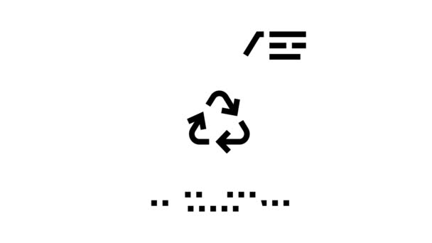 Waste management line icon animation — Stock Video