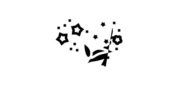 Forma serca z kwiatami żywica linia artystyczna ikona animacja — Wideo stockowe