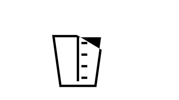 Mérő csésze és bot eszköz gyanta művészeti vonal ikon animáció — Stock videók