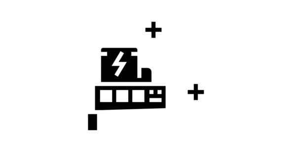 Animação ícone de glifo de fábrica verde — Vídeo de Stock