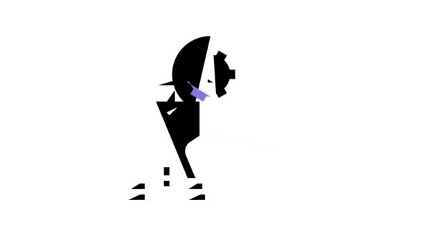 Frame rechttrekken kleur pictogram animatie — Stockvideo