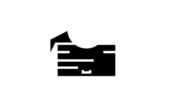 Garagedeur reparatie glyph pictogram animatie — Stockvideo