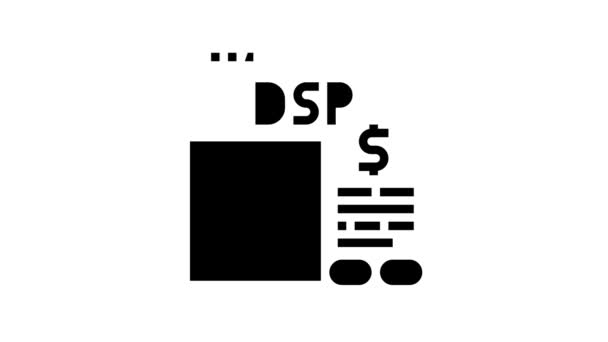 Animação digital do ícone do glifo do processador de sinal — Vídeo de Stock