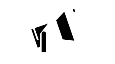 çok renkli lamba spot ışıkları glifli simge canlandırması