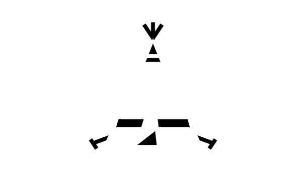 Tipi tepee boho glyph pictogram animatie — Stockvideo