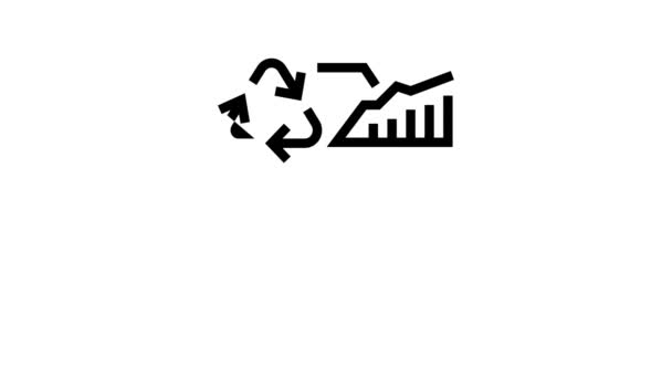 Systeem ecologie glyph pictogram animatie — Stockvideo