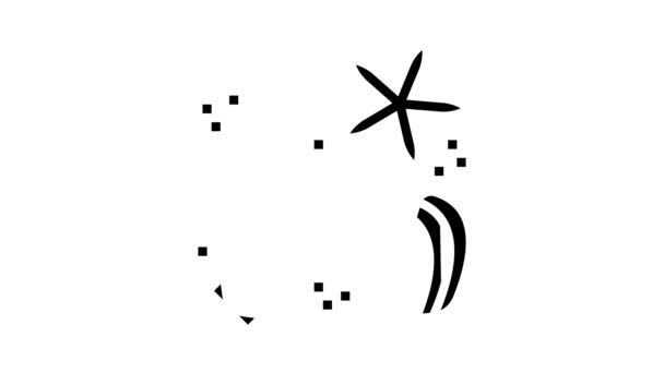 海星和贝壳树脂艺术字形图标动画 — 图库视频影像