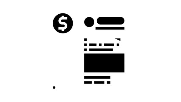 Poskytování informací o animaci ikon glyfu cash flow — Stock video
