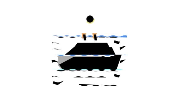 Open oceaan kleur pictogram animatie — Stockvideo