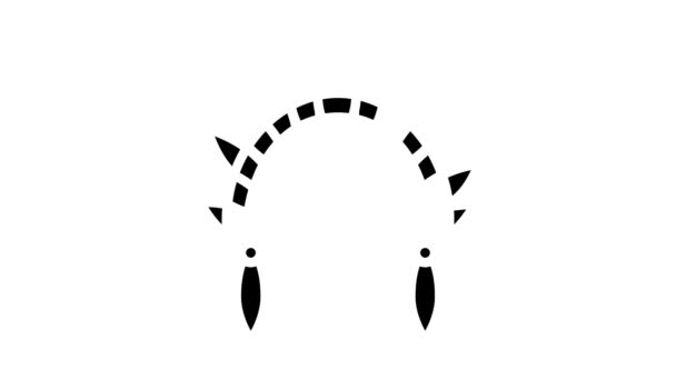 Cucaracha boho glifo icono de animación — Vídeo de stock