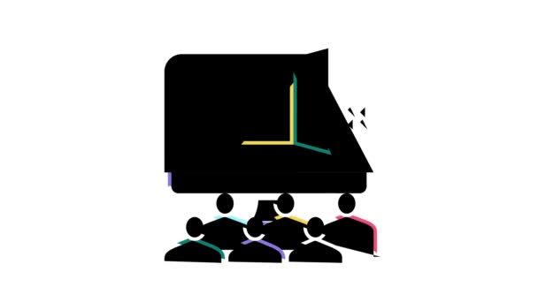 Virtuelle Flucht Zimmer Kinder Party Farbe Symbol Animation — Stockvideo
