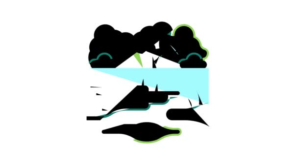 Animation des Regenwaldes Land Farbe Symbol — Stockvideo
