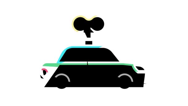 Car toy kindergarten color icon animation — Stock Video