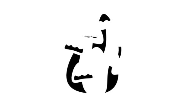Mantarlar boho glyph simge canlandırması — Stok video