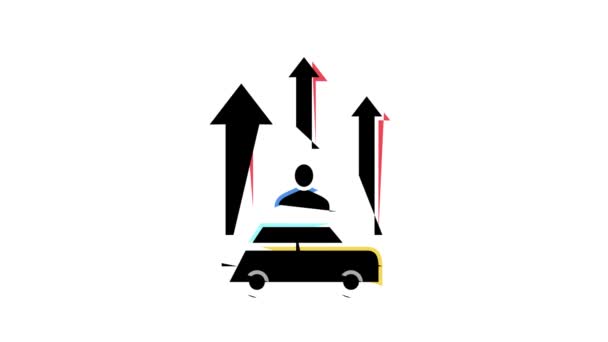 Mature driver improvement course color icon animation — Stock Video