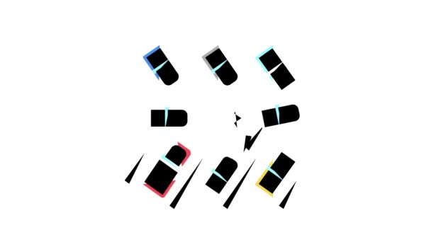 Diagonal parkering färg ikon animation — Stockvideo