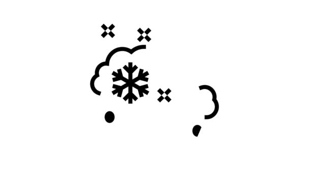 Inverno crianças festa linha ícone animação — Vídeo de Stock
