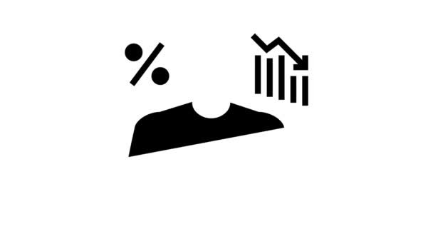 Businessman financial losses glyph icon animation — Stock Video