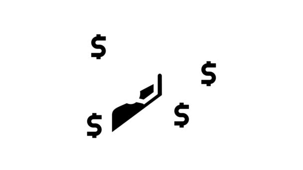Motivazione uomo d'affari per il raggiungimento degli obiettivi icona glyph animazione — Video Stock