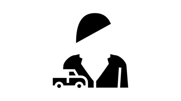 Анимация с иконой женщины-инструктора школы вождения — стоковое видео