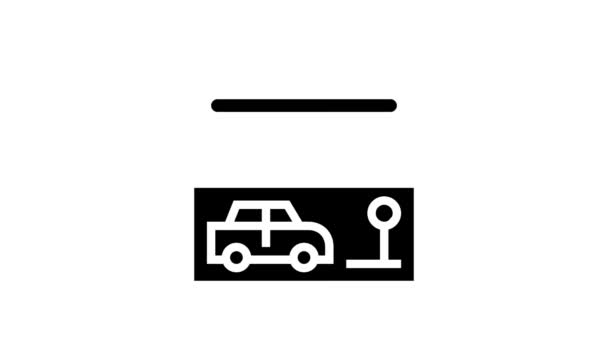 Online driving school lesson glyph icon animation — Stock Video