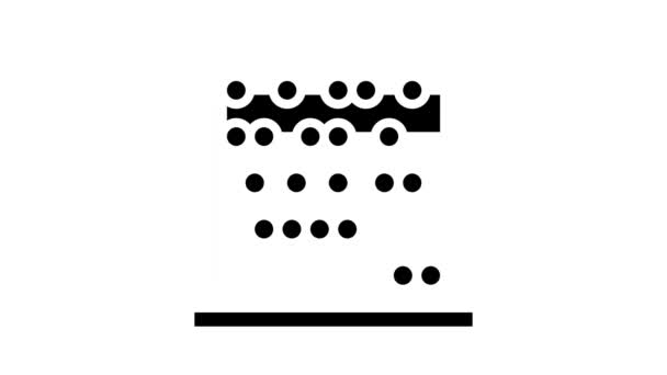 Abacus kleuterschool glyph pictogram animatie — Stockvideo