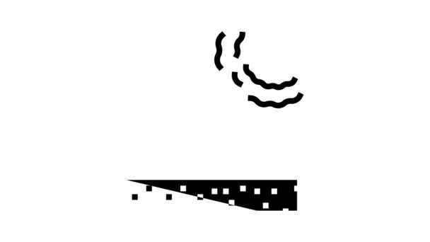 Droogte land glyph pictogram animatie — Stockvideo