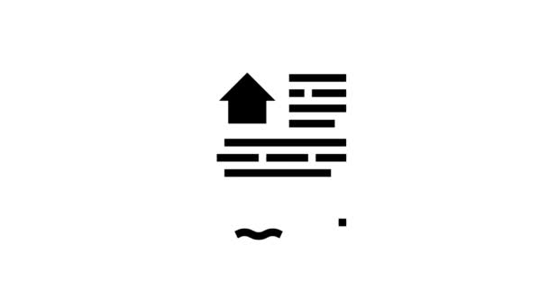 Geschreven contract glyph pictogram animatie — Stockvideo