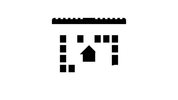Animación de icono de glifo de cuota mensual — Vídeo de stock