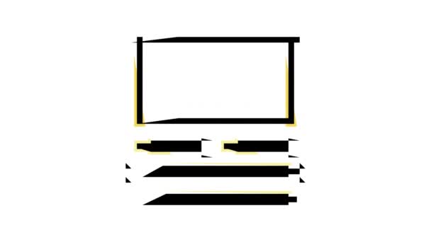 画框长廊养蜂彩灯图标动画 — 图库视频影像