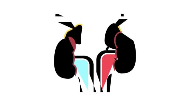 Adrenales endocrinología color icono animación — Vídeo de stock