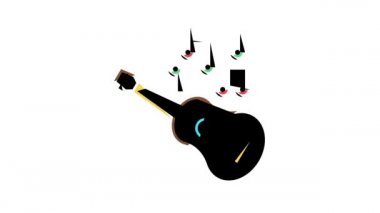 ukulele hawaii müzisyen enstrüman renk ikonu animasyonu