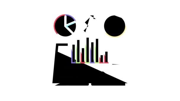 Wirtschaftsgeschichte Farbe Symbol Animation — Stockvideo