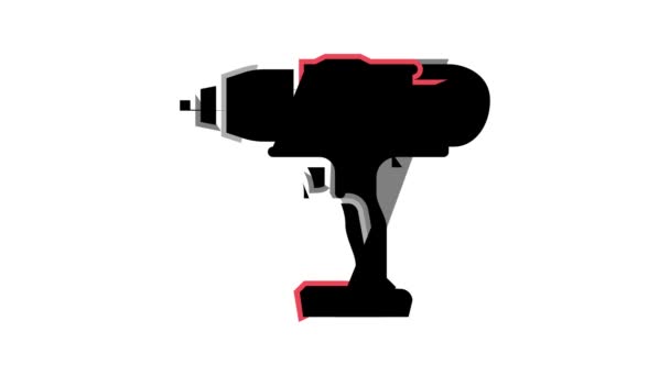 Schlagschrauber Werkzeug Farbe Symbol Animation — Stockvideo
