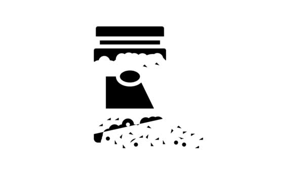 Pollen bottle beekeeping line icon animation — Stock Video