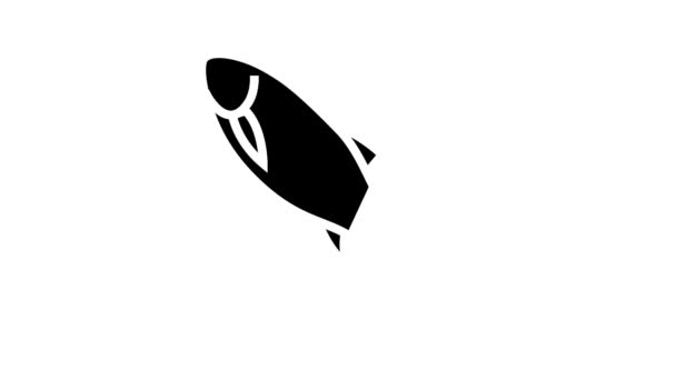 Rohu fish line icon animation — Stock Video