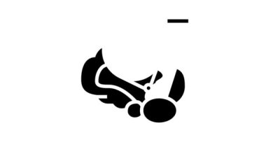 pineal bez endokrinoloji çizgi simgesi canlandırması